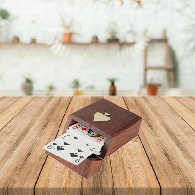 Shriji Crafts Wooden Playing Card Box – Handcrafted Single Deck Storage Case for Adults