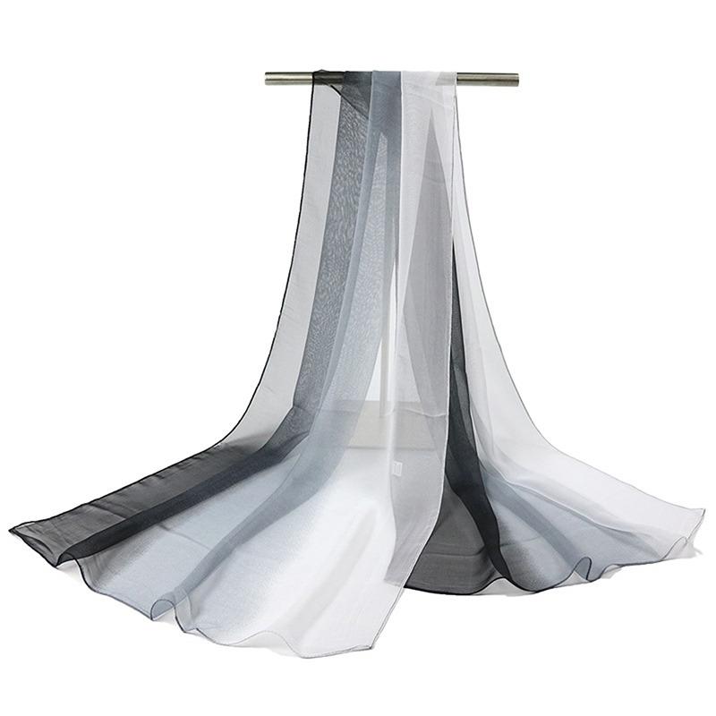 145*50cm Gradient Fashion Chiffon Scarf Women's Long Wraps and Shawls Lady Spring Autumn Scarves Bandana Hijab Stoles