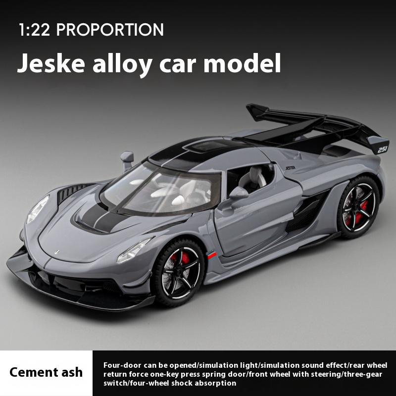 1/22 Metal Die Cast Koenigsegg JESKO Supercar Model Racing Gift Boy Simulation Sound and Light Retraction Collection Ornaments