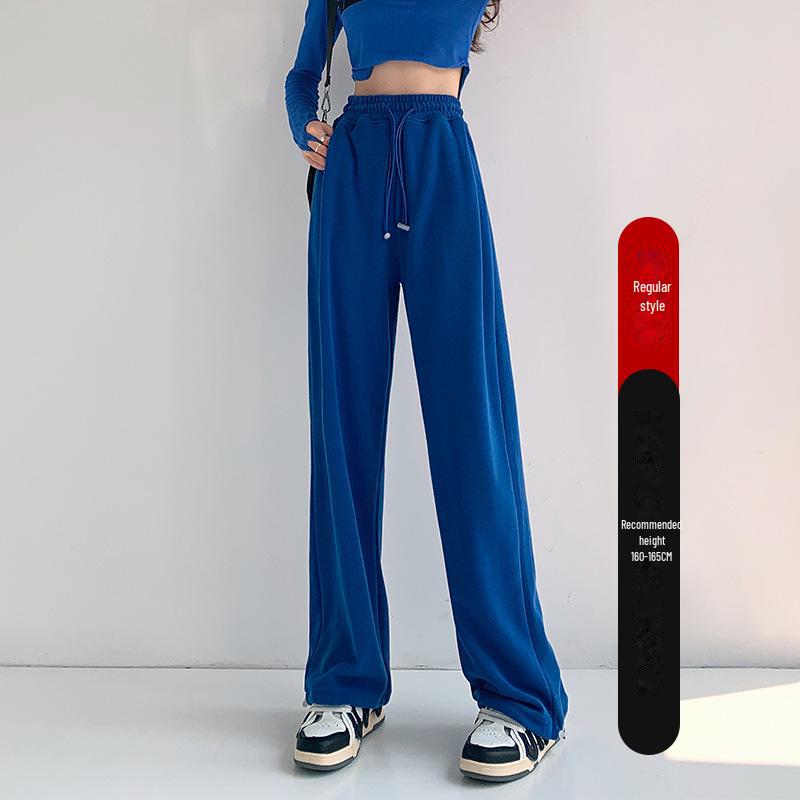 Women's American-Style High-Waist Wide-Leg Drawstring Sweatpants, 2024 Autumn Collection
