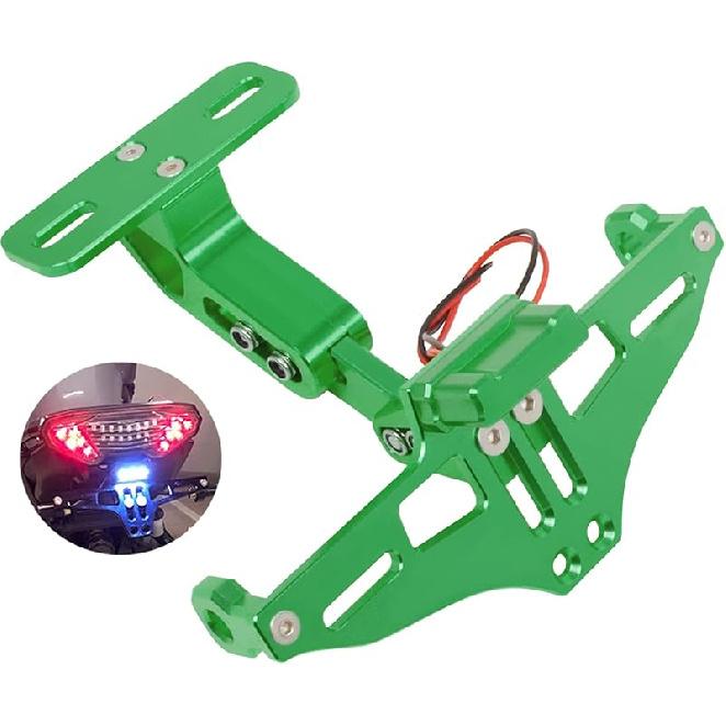 Worldmotop Motorcycle License Plate Bracket Fender Eliminator Kit Universal Replacement For Yamaha Kawasaki Honda Ducati Suzuki BMW Adjustable Light