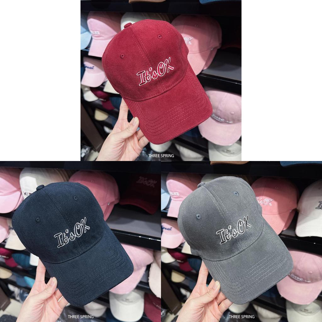 Minimalist Cotton Embroidered Geometric Baseball Cap For Summer And Spring Wear