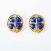 Vintage Sapphire Niche Petal Stud Earrings for Women