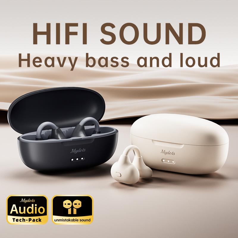 Bluetooth Bone Conduction Sports Earbuds: Clip-on, Long Battery Life, Over-ear, Wireless, Not In-ear.