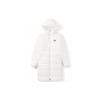 Vans Embroidered Logo Hooded Mid-Length Down Jacket Women Outerwear White VN0A4BFTWHT