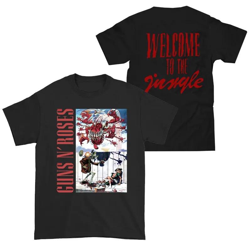 

2026 Summer Fashion Trendy Vintage Top New 80s Guns N Roses Band Casual T-Shirt Men and Women Band Brand Top XXXL