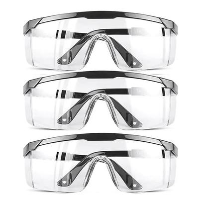 3 Pack Safety Glasses for Men and Women, Adjustable Lab Goggles, UV Protection ANSI Z87 Anti-fog Eyewear Clear Wraparound