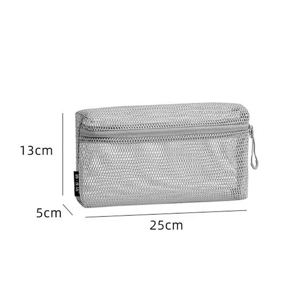 Casual Nylon Storage Pouch With Zipper Mesh Cosmetic Bag Hand-held Multipurpose Mesh Pouch Women