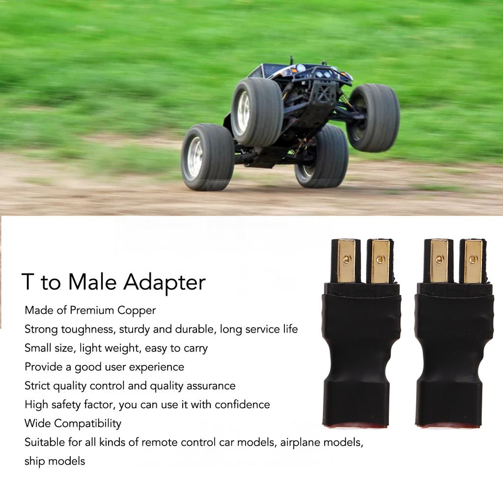 2Pcs T Female Adapter T to Male Connector Adapter RC Female to Male Adapter for RC Car Model Aircraft Model Ship Model