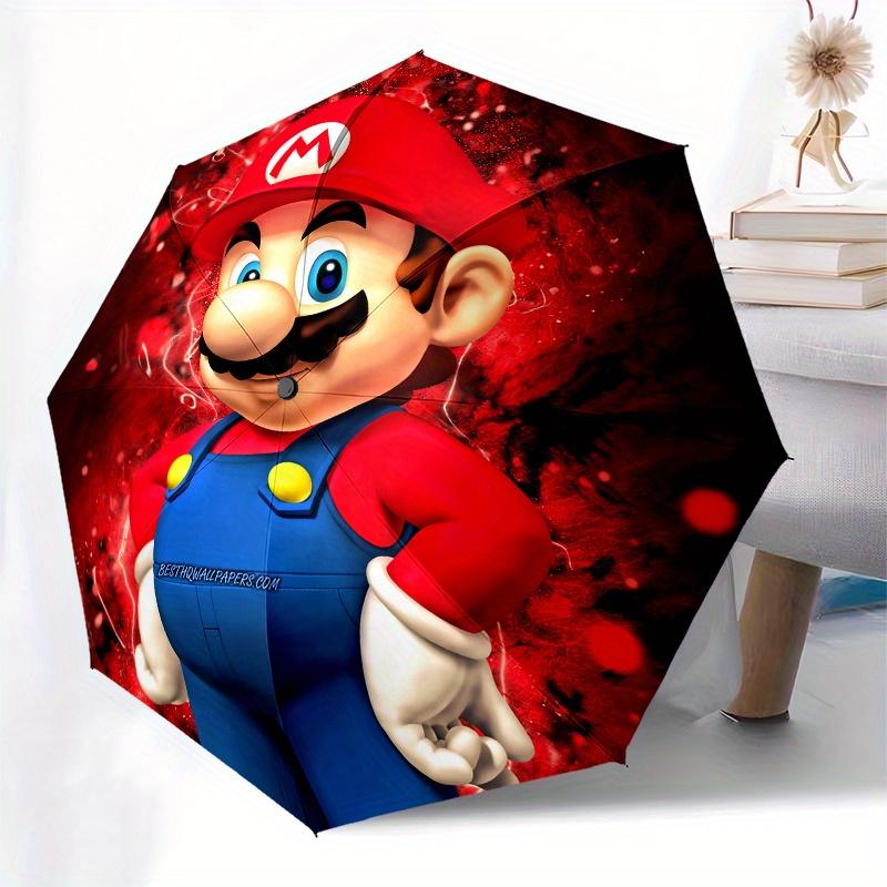Super Mario Bros. Classic Gaming Poster Art Print Umbrella, Portable 3 Fold Compact Umbrella for Men & Women,S133