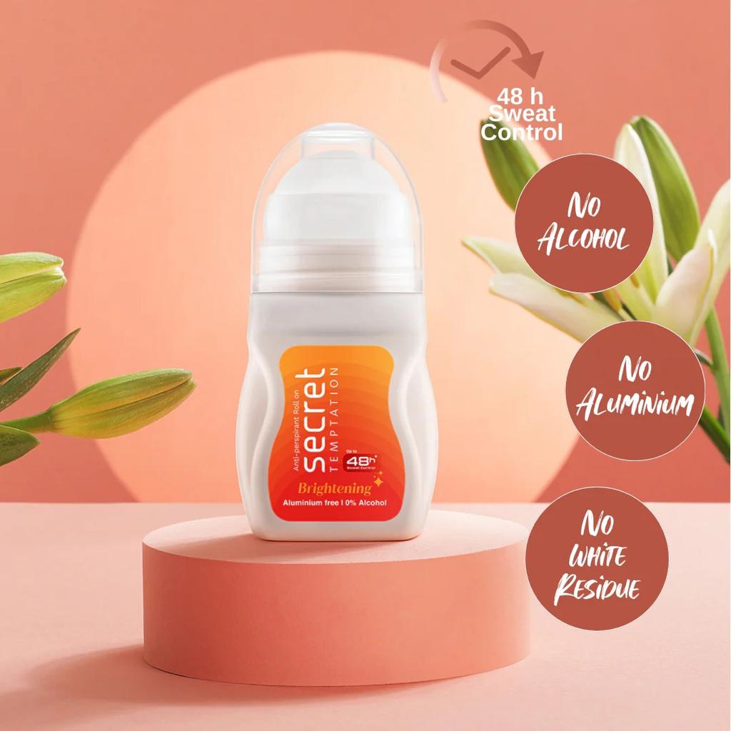 Brightening Roll-on Deodorant (50 Ml), Anti-perspirant Roll On Brightening, Secret Temptation
