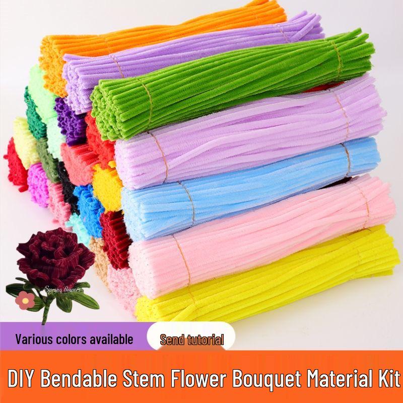 DIY Bouquet Plush Twist Stick for Children's Handmade Toy Creations - Hair-Safe Material, Ideal for Crafting