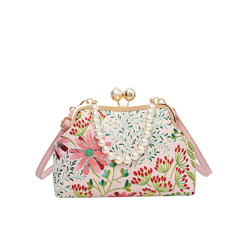 

2026 Spring Retro Floral Shoulder Bag: Versatile & Trendy Crossbody for Women рожевий