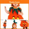 Cute And Playful Sleeveless Orange Pumpkin Outfit For Children Halloween Celebrations
