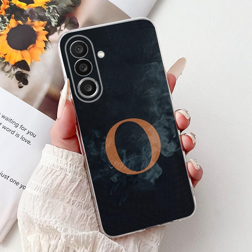 For Samsung M56 Case SM-M566B Clear Fashion A-Z Letters Luxury Flowers Crown Soft TPU Bumper For Samsung Galaxy M56 Back Cover