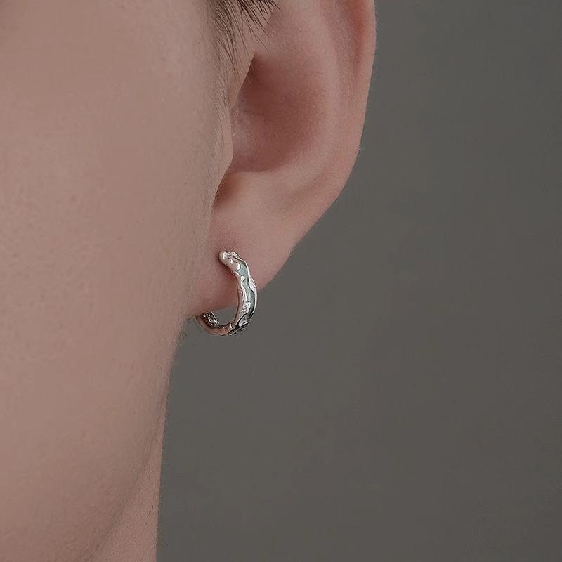 Simple Geometric Frosted Earrings Female Cold Wind Temperament Earring Buckle Niche Hundred with Earrings Affordable Dainty Earrings Daily Wear
