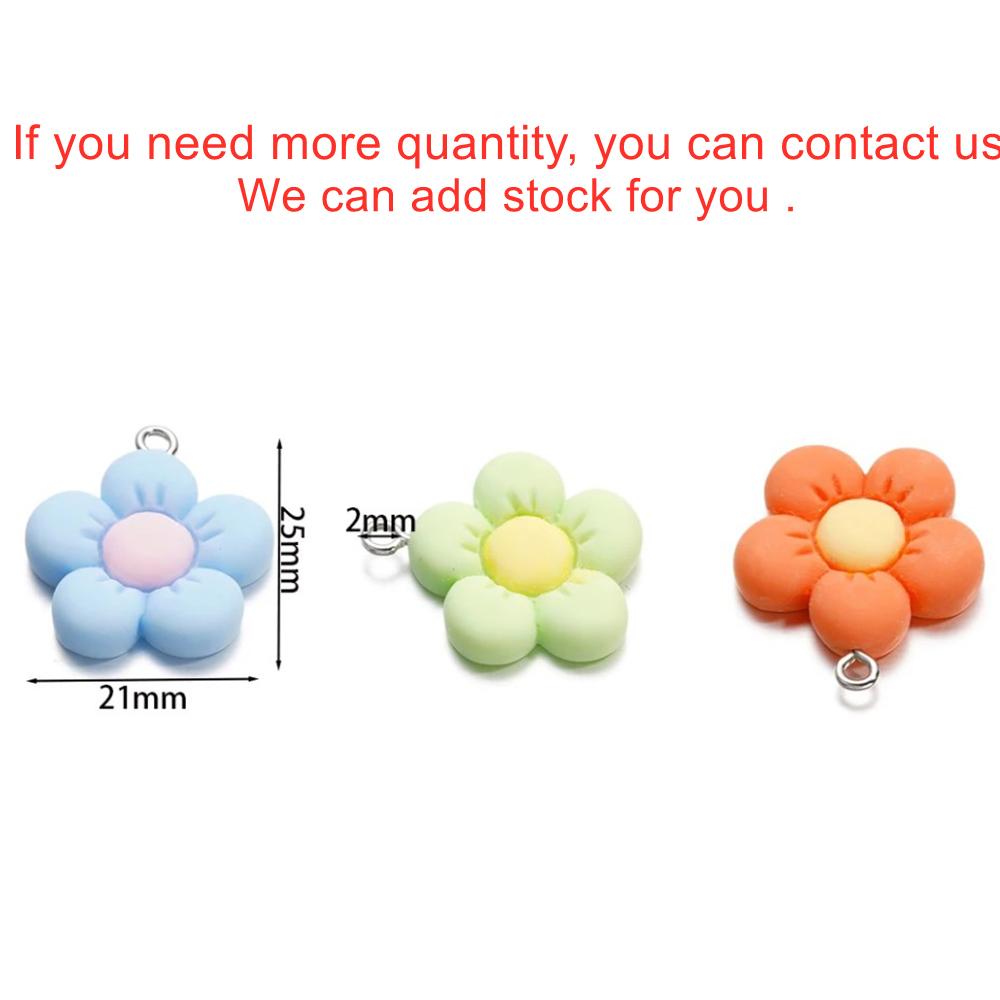 10Pcs 21*25mm Multicolor Acrylic Flower Shape Loose Charm Pendants for Necklace Handmade DIY Craft Jewelry Making Accessories