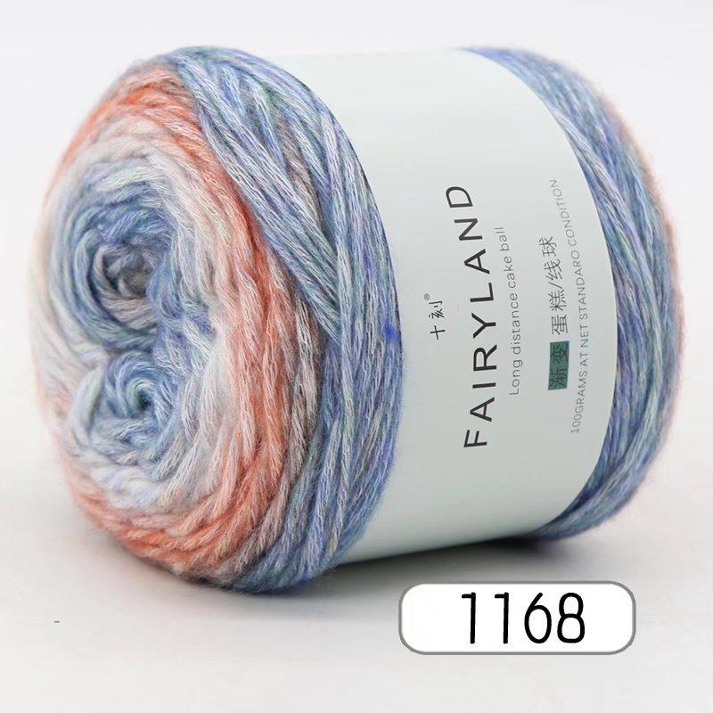 Cake Wool Segment Dyeing Gradual Change Baby Children'S Wool Cotton Thread Rainbow Thread Handwoven Shawl Scarf Sweater Special