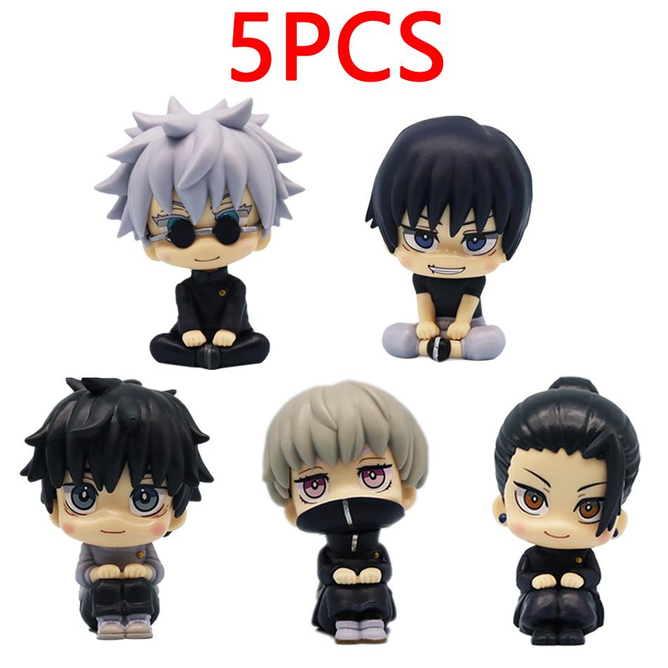 5Pcs Q Version Jujutsu Kaisen Figures Cute Yuji Itadori Gojo Satoru Pvc Action Figures Anime Model Toy Collection Doll Gift