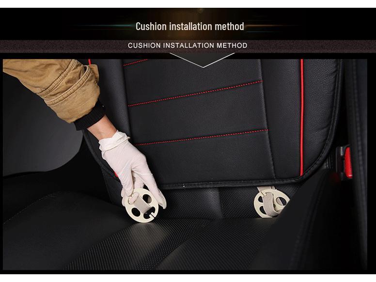 Universal Color Block Car Seat Cushion Set - Full Coverage, Non-Slip, No Backrest, Fashionable, Four Seasons, Three Pieces.