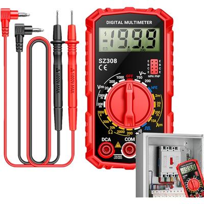 SZ308 Digital Multimeter 2000 Counts Voltage Current Resistance Diode Tester