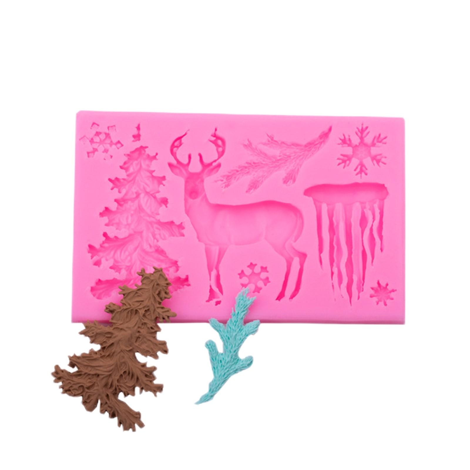 

Формы из силиконовой смолы, новогодняя елка, листья, олень, форма для помадки, инструменты, кухонные принадлежности для выпечки One Size