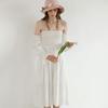 Deondeulob Dd_White Ruffle Off Shoulder Dress