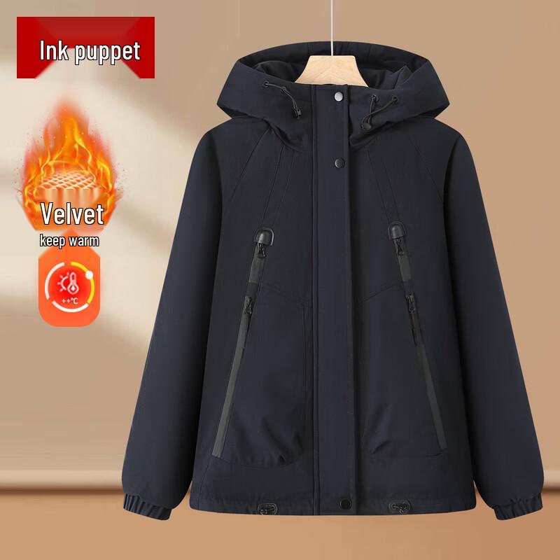 

MoOu Women s Hooded Plus Velvet Winter Cotton Coat XL