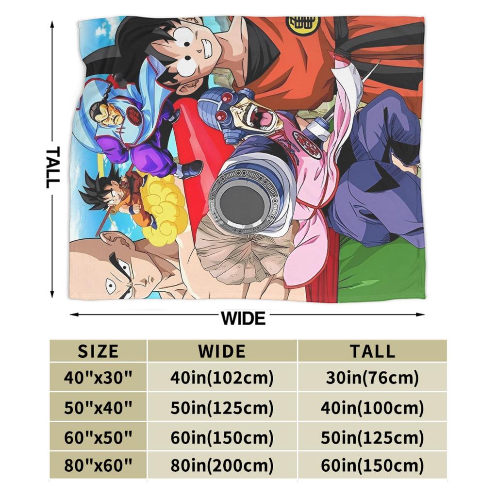DBZ Goku Odyssey Fleece Throw Blankets Cartoon Blankets for Sofa Outdoor Lightweight Quilt,