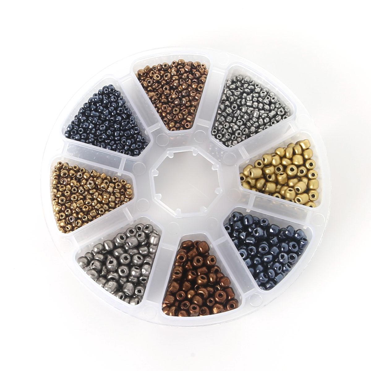 

600-2800 шт. набор бисера, круглые свободные бусины-разделители для DIY браслета, ожерелья, аксессуары для изготовления ювелирных изделий 2mm&4mm 2800pcs