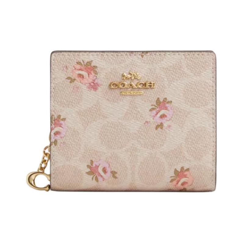 COACH Snap Wallet ogo Coated Canvas Wallet Women s Gold and Sand Gold and sand color золотой