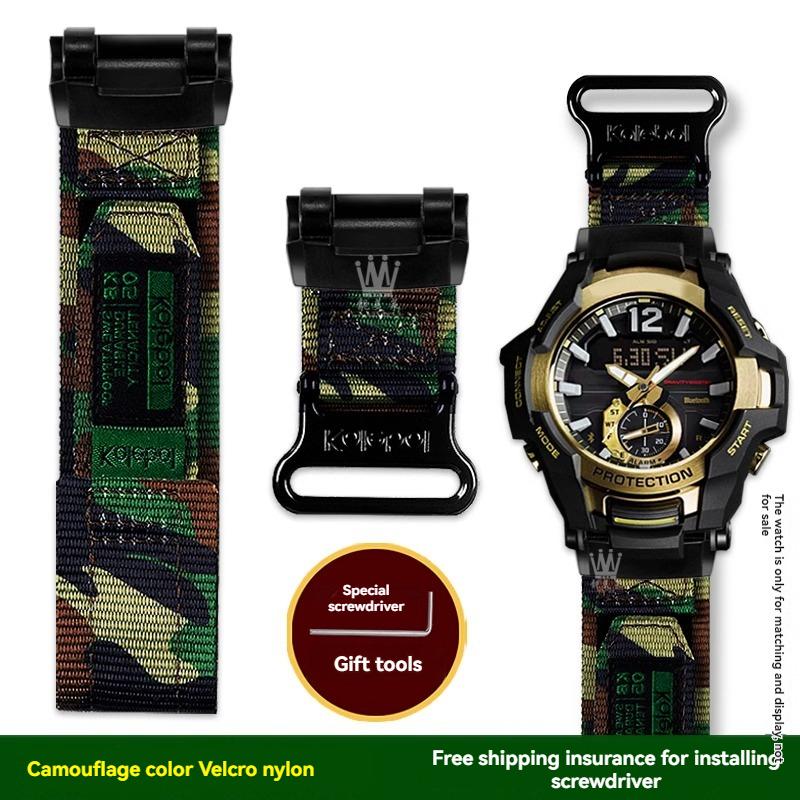 Модифицированный холщовый ремешок для Casio G-SHOCK Kongba серии GR-B100, модифицированный нейлоновый холщовый ремешок для часов, мужской браслет GR-B100mm камуфляжный