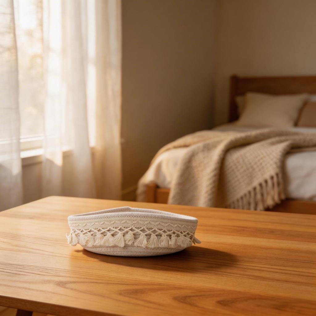 Cotton Storage Basket Tassel Organizer Elegant Home Storage