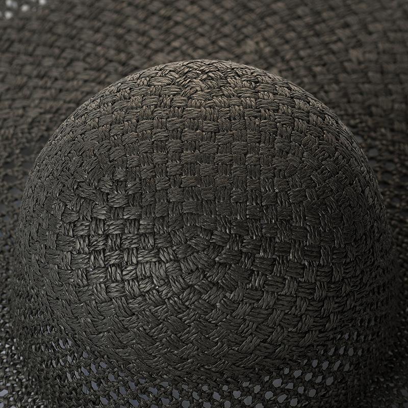 Spring and Summer New Hand-woven Hollow Large Pore Big Eaves Straw Hat Travel Sunscreen Sunshade Beach Big Eaves Hat