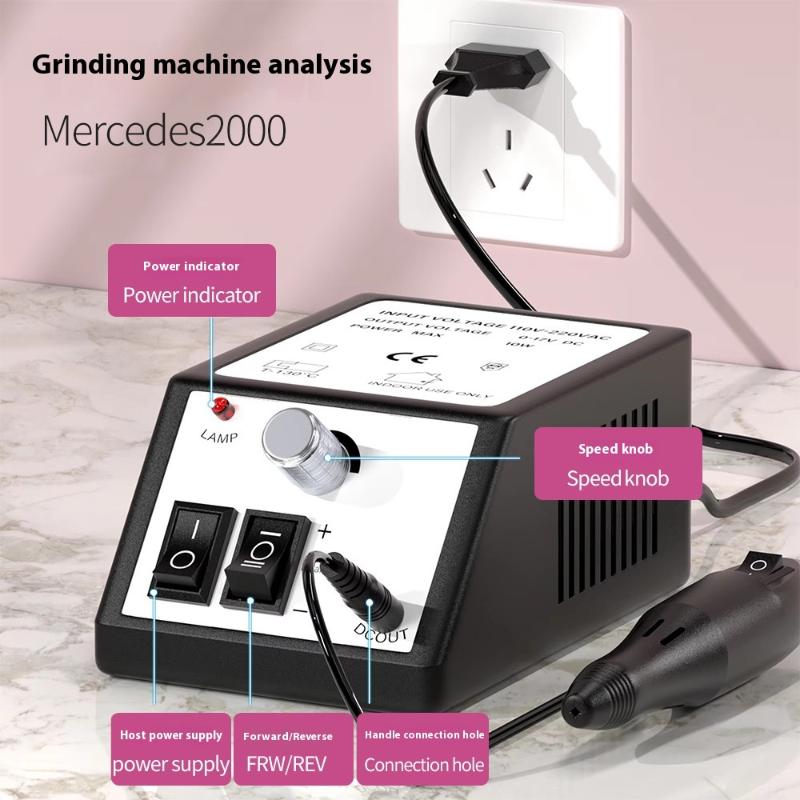 Portable Nail Drill Machine Electric Manicure Nail Polishing Head Kit For Gel Polish Professional Manicure Tool Salon Equipment