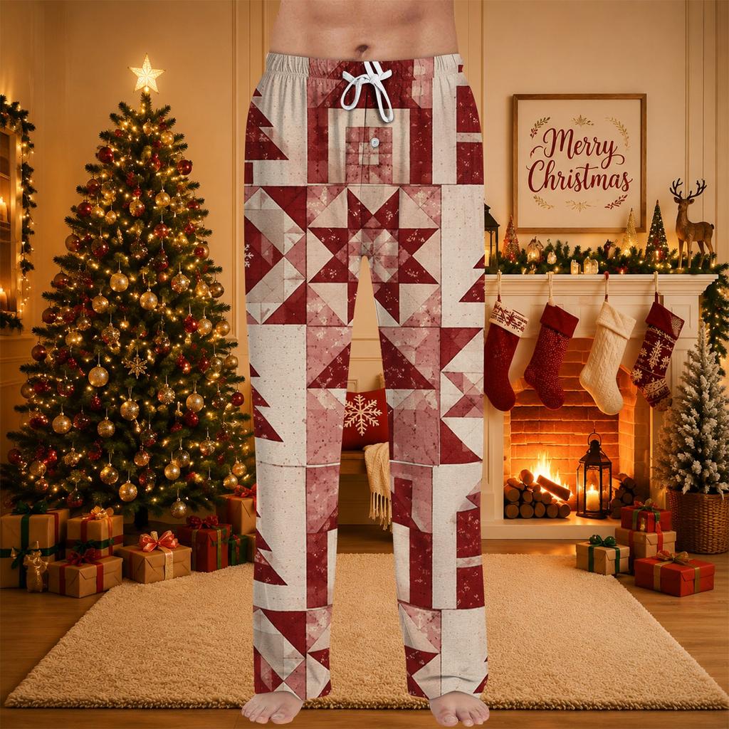 Men's Christmas Printed Pajama Pants for Casual Sleep