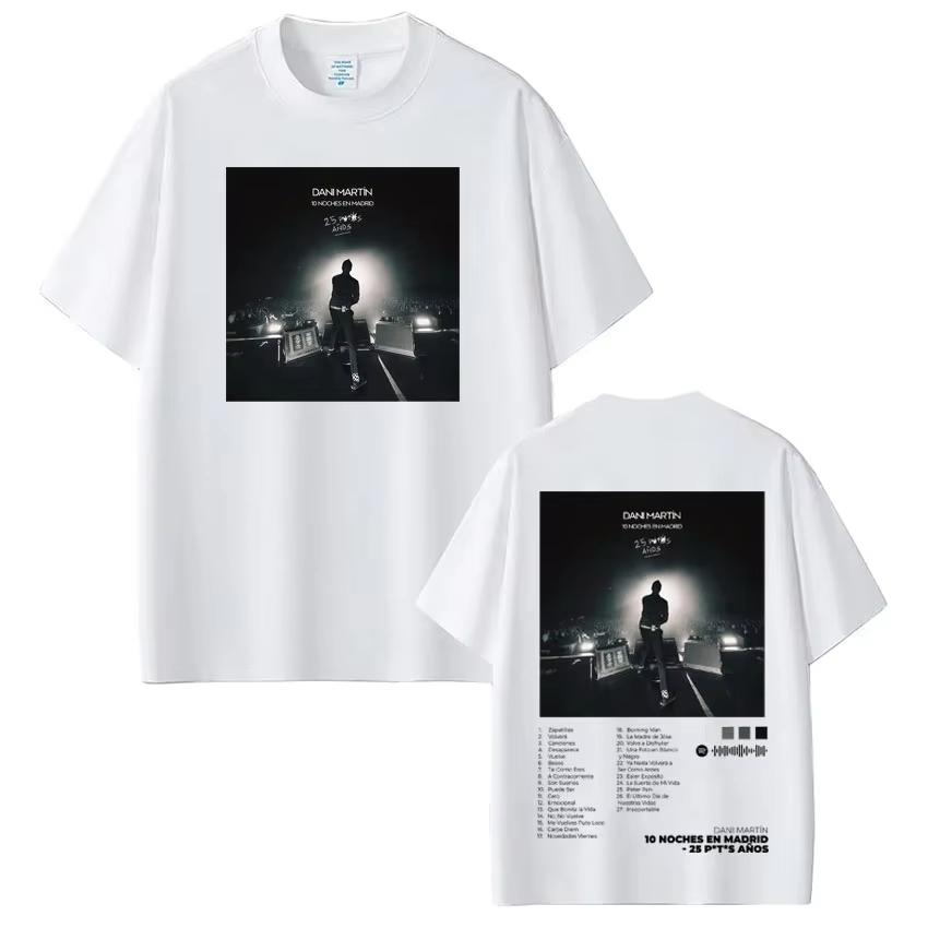 Singer Dani Martín Album 2026 Graphic Tee Men Women Vintage Hip Hop T Shirt Cotton Short Sleeve Fashion Casual Tshirts