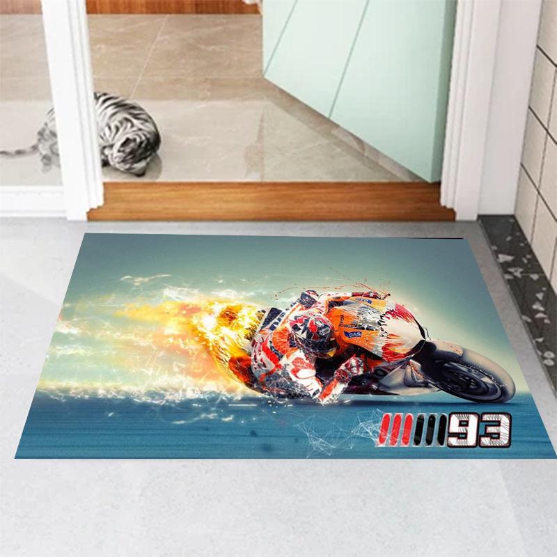 93 Tappeto M-Marquezs Poliestere Tappetino Parcheggio Tappeto Espositore Racing Cool Moto Display Tappetino Moto Camera da Letto Antiscivolo Decorazione Casa