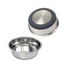 DOGPET Stainless Steel Bowl, Plate-Shaped, for Medium To Large Dogs, 900ml Capacity, with Silicone Non-Slip Grip, Silicone Gray, Medium Size