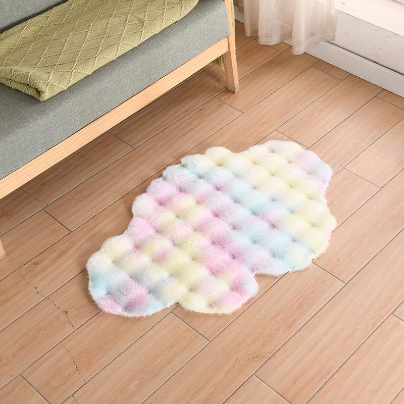 Cloud Carpet: Cute Girly Bubble Fleece Rug for Bedroom & Living Room - Machine Washable