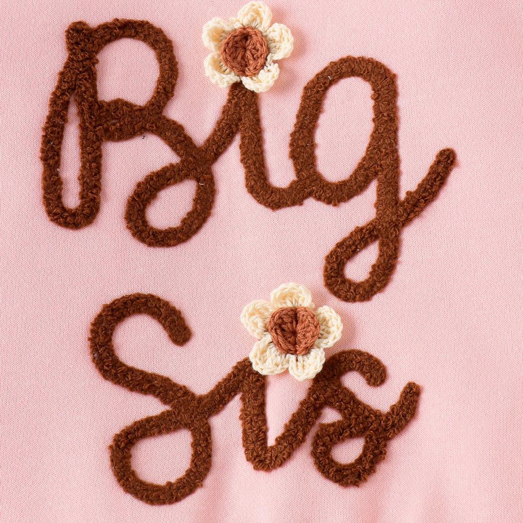 Girls' Floral Pink Long Sleeve Pullover Sweatshirt