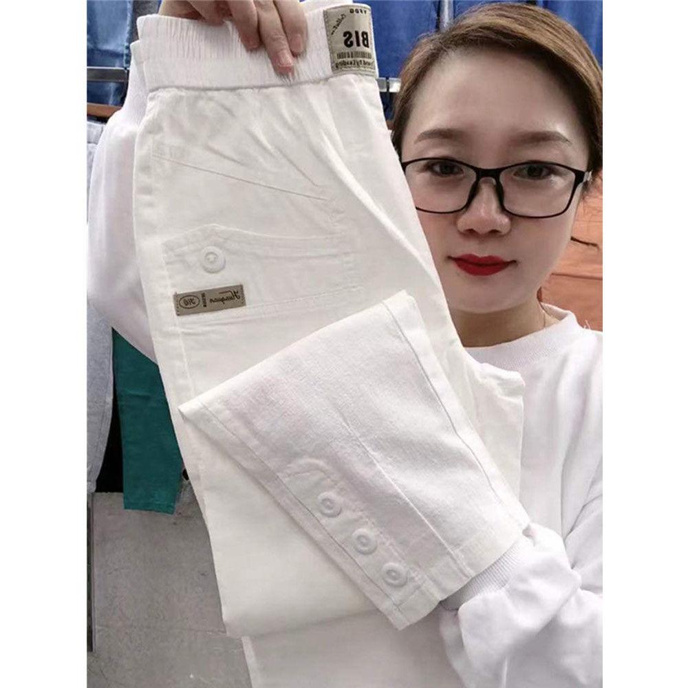 

Women Thin Cotton Linen Casual Pants 2025 Spring Summer New Large Size Loose Slim Harem Trousers Straight Nine Pants Tide Female S