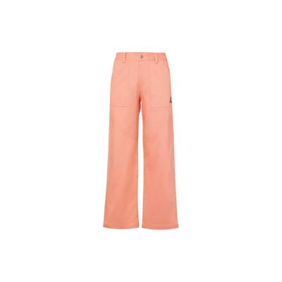 Solid Logo Micro Label Casual Straight Leg Pants Women Bottoms Light-Red Brown DM5035-824