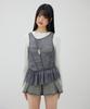 LALAFOX Pleated Sweat Skirt Charcoal Br2Cs001