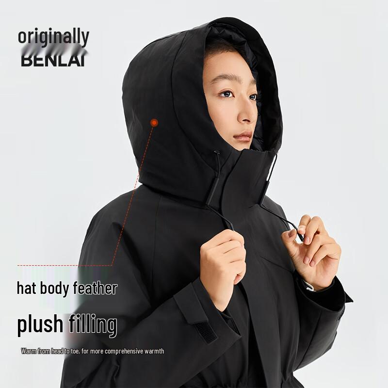 BENLAI Women's Water-Repellent Hooded 90% Down Utility Puffer Jacket