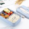 Picnic Bento 3-compartment Meal Storage Lunch Box With Cutlery  For Kids Adult