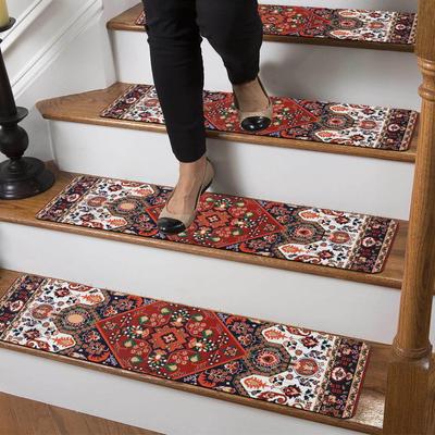 Nordic Print Non-Slip Stair Mat, Stain-Resistant, Water-Absorbent, Quick-Drying Indoor Step Mat