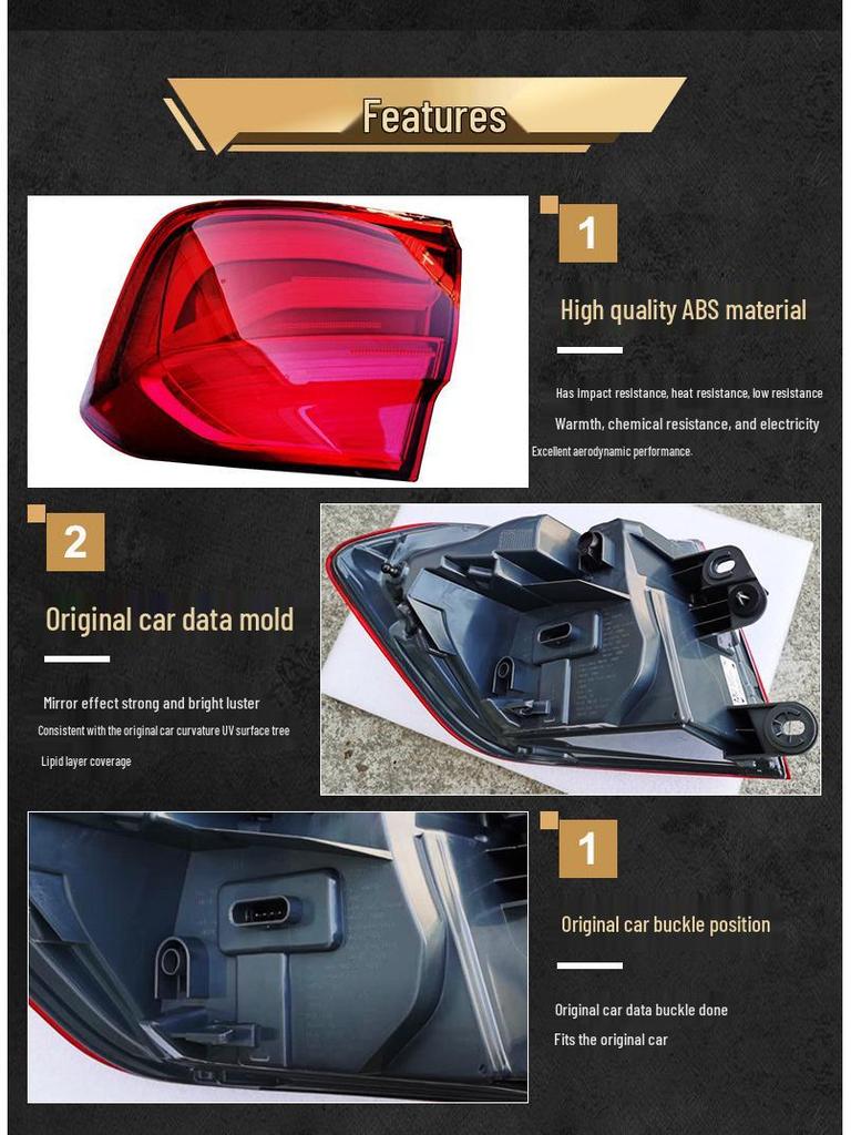 Compatible BMW 3 Series Taillight Upgrade: 2013 Old Model to 2016 F10LCI/F30LCI Rear Light for Collision Replacement