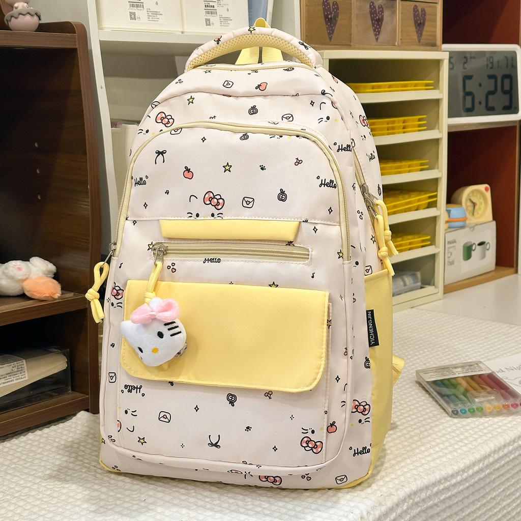 Schoolbag Junior High School High School Student Schoolbag Female Cute Bow Kitten Backpack College Style Cartoon Small Fresh Backpack