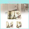Floral Butterfly Iron Tower Bath Rug Collection Non Slip Waterproof Floor Mat For Bathroom